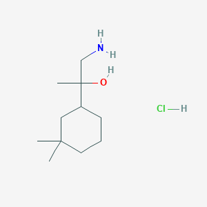 molecular formula C11H24ClNO B2655036 1-Amino-2-(3,3-dimethylcyclohexyl)propan-2-ol;hydrochloride CAS No. 2375268-57-6