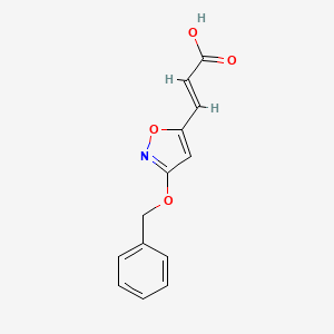 molecular formula C13H11NO4 B2655046 (E)-3-[3-(benzyloxy)-5-isoxazolyl]-2-propenoic acid CAS No. 551921-73-4