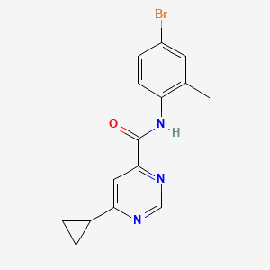 molecular formula C15H14BrN3O B2655049 N-(4-Bromo-2-methylphenyl)-6-cyclopropylpyrimidine-4-carboxamide CAS No. 2415517-70-1