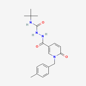 molecular formula C19H24N4O3 B2655051 N-(tert-butyl)-2-(1-(4-methylbenzyl)-6-oxo-1,6-dihydropyridine-3-carbonyl)hydrazinecarboxamide CAS No. 1105226-48-9