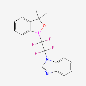 molecular formula C18H15F4IN2O B2655054 1-(Benzimidazole tetrafluoroethyl)-3,3-dimethyl-1,2-benziodoxole CAS No. 1836233-16-9