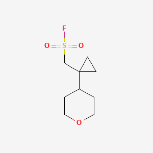molecular formula C9H15FO3S B2655058 [1-(Oxan-4-yl)cyclopropyl]methanesulfonyl fluoride CAS No. 2172499-82-8
