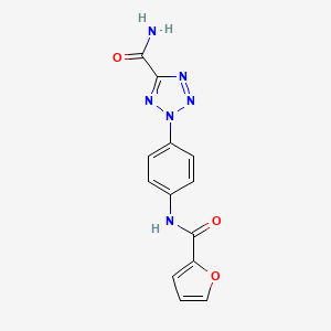 molecular formula C13H10N6O3 B2655059 2-(4-(furan-2-carboxamido)phenyl)-2H-tetrazole-5-carboxamide CAS No. 1396767-16-0