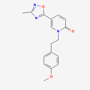 molecular formula C17H17N3O3 B2655062 1-[2-(4-methoxyphenyl)ethyl]-5-(3-methyl-1,2,4-oxadiazol-5-yl)pyridin-2(1H)-one CAS No. 1396768-46-9