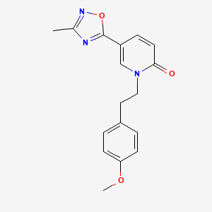 molecular formula C17H17N3O3 B2655062 1-[2-(4-甲氧基苯基)乙基]-5-(3-甲基-1,2,4-恶二唑-5-基)吡啶-2(1H)-酮 CAS No. 1396768-46-9