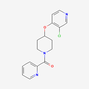 molecular formula C16H16ClN3O2 B2655063 (4-((3-氯吡啶-4-基)氧代)哌啶-1-基)(吡啶-2-基)甲酮 CAS No. 2034620-71-6