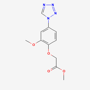 molecular formula C11H12N4O4 B2655065 2-甲氧基-4-(1H-四唑-1-基)苯氧基乙酸甲酯 CAS No. 936081-95-7