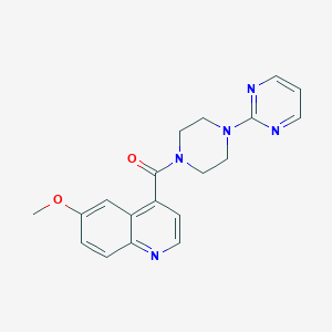 molecular formula C19H19N5O2 B2655067 6-Methoxy-4-[4-(pyrimidin-2-yl)piperazine-1-carbonyl]quinoline CAS No. 2415554-79-7