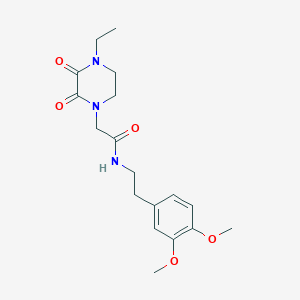 molecular formula C18H25N3O5 B2655069 N-(3,4-dimethoxyphenethyl)-2-(4-ethyl-2,3-dioxopiperazin-1-yl)acetamide CAS No. 868965-12-2