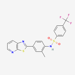 molecular formula C20H14F3N3O2S2 B2655070 N-(2-甲基-4-(噻唑并[5,4-b]吡啶-2-基)苯基)-4-(三氟甲基)苯磺酰胺 CAS No. 2309613-86-1