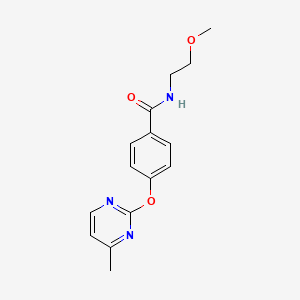 molecular formula C15H17N3O3 B2655077 N-(2-methoxyethyl)-4-((4-methylpyrimidin-2-yl)oxy)benzamide CAS No. 1334368-57-8