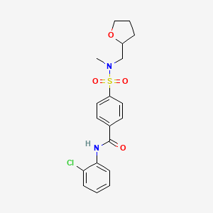 molecular formula C19H21ClN2O4S B2655078 N-(2-chlorophenyl)-4-(N-methyl-N-((tetrahydrofuran-2-yl)methyl)sulfamoyl)benzamide CAS No. 892855-97-9