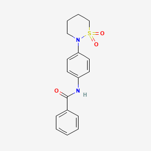 molecular formula C17H18N2O3S B2655079 N-[4-(1,1-dioxothiazinan-2-yl)phenyl]benzamide CAS No. 899731-72-7