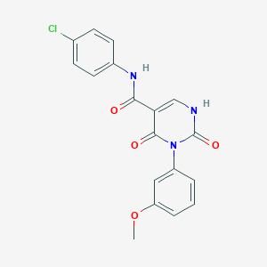 molecular formula C18H14ClN3O4 B2655080 N-(4-chlorophenyl)-3-(3-methoxyphenyl)-2,4-dioxo-1,2,3,4-tetrahydropyrimidine-5-carboxamide CAS No. 863612-55-9