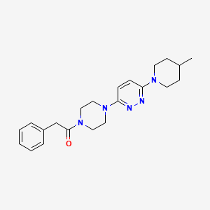 molecular formula C22H29N5O B2655083 1-(4-(6-(4-甲基哌啶-1-基)哒嗪-3-基)哌嗪-1-基)-2-苯乙酮 CAS No. 899757-27-8