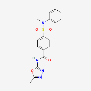 molecular formula C17H16N4O4S B2655087 N-(5-methyl-1,3,4-oxadiazol-2-yl)-4-[methyl(phenyl)sulfamoyl]benzamide CAS No. 685837-45-0