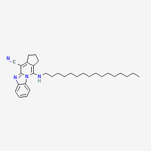 B2655090 11-(hexadecylamino)-2,3-dihydro-1H-benzo[4,5]imidazo[1,2-a]cyclopenta[d]pyridine-4-carbonitrile CAS No. 305334-92-3