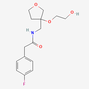 molecular formula C15H20FNO4 B2655094 2-(4-氟苯基)-N-((3-(2-羟乙氧基)四氢呋喃-3-基)甲基)乙酰胺 CAS No. 2310101-03-0