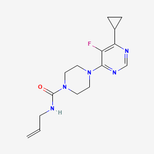 molecular formula C15H20FN5O B2655100 4-(6-环丙基-5-氟嘧啶-4-基)-N-丙-2-烯基哌嗪-1-甲酰胺 CAS No. 2380097-23-2