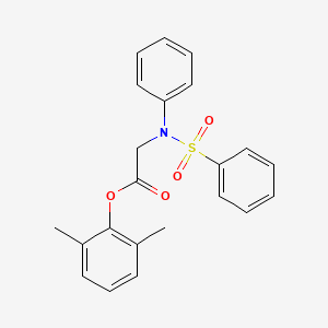 molecular formula C22H21NO4S B2655103 2,6-二甲基苯基 2-[(苯磺酰)苯胺基]乙酸盐 CAS No. 343373-62-6