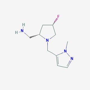 molecular formula C10H17FN4 B2655104 [(2S,4S)-4-fluoro-1-[(1-methyl-1H-pyrazol-5-yl)methyl]pyrrolidin-2-yl]methanamine CAS No. 1820570-10-2