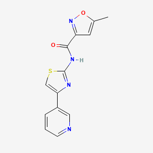 molecular formula C13H10N4O2S B2655112 5-甲基-N-(4-(吡啶-3-基)噻唑-2-基)异恶唑-3-甲酰胺 CAS No. 941903-04-4