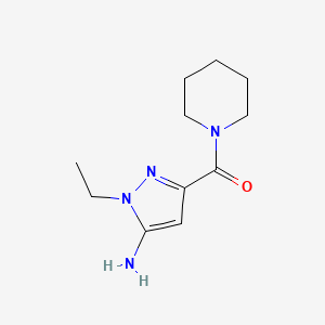 molecular formula C11H18N4O B2655119 1-ethyl-3-(piperidin-1-ylcarbonyl)-1H-pyrazol-5-amine CAS No. 1856033-37-8