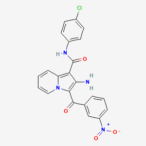 molecular formula C22H15ClN4O4 B2655121 2-amino-N-(4-chlorophenyl)-3-(3-nitrobenzoyl)indolizine-1-carboxamide CAS No. 903344-12-7