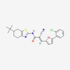 (E)-N-(6-tert-butyl-4,5,6,7-tetrahydro-1,3-benzothiazol-2-yl)-3-[5-(2-chlorophenyl)furan-2-yl]-2-cyanoprop-2-enamide