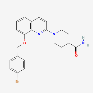 molecular formula C22H22BrN3O2 B2655126 1-(8-((4-Bromobenzyl)oxy)quinolin-2-yl)piperidine-4-carboxamide CAS No. 921786-06-3