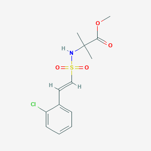 molecular formula C13H16ClNO4S B2655130 methyl 2-[[(E)-2-(2-chlorophenyl)ethenyl]sulfonylamino]-2-methylpropanoate CAS No. 1312007-39-8