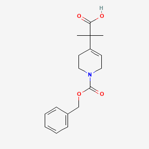 molecular formula C17H21NO4 B2655133 2-Methyl-2-(1-phenylmethoxycarbonyl-3,6-dihydro-2H-pyridin-4-yl)propanoic acid CAS No. 2287273-42-9