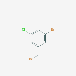 molecular formula C8H7Br2Cl B2655140 1-Bromo-5-(bromomethyl)-3-chloro-2-methylbenzene CAS No. 2091468-76-5