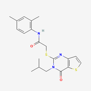molecular formula C20H23N3O2S2 B2655149 N-(2,4-dimethylphenyl)-2-{[3-(2-methylpropyl)-4-oxo-3,4-dihydrothieno[3,2-d]pyrimidin-2-yl]sulfanyl}acetamide CAS No. 1252815-99-8