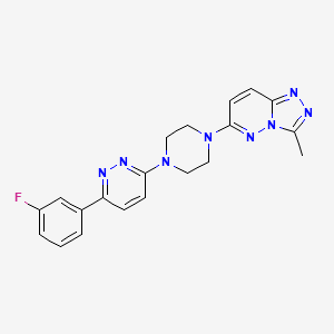 molecular formula C20H19FN8 B2655155 6-[4-[6-(3-Fluorophenyl)pyridazin-3-yl]piperazin-1-yl]-3-methyl-[1,2,4]triazolo[4,3-b]pyridazine CAS No. 2380194-42-1