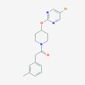 molecular formula C18H20BrN3O2 B2655156 1-[4-(5-Bromopyrimidin-2-yl)oxypiperidin-1-yl]-2-(3-methylphenyl)ethanone CAS No. 2380141-66-0