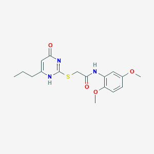 molecular formula C17H21N3O4S B265516 N-(2,5-dimethoxyphenyl)-2-[(4-oxo-6-propyl-1H-pyrimidin-2-yl)sulfanyl]acetamide 