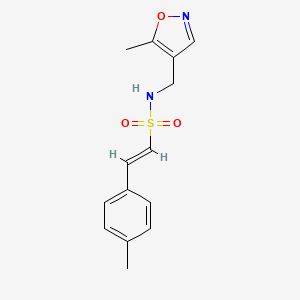 molecular formula C14H16N2O3S B2655165 (E)-N-((5-methylisoxazol-4-yl)methyl)-2-(p-tolyl)ethenesulfonamide CAS No. 2034997-82-3