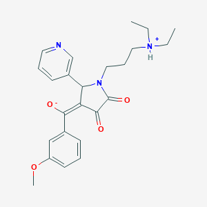 molecular formula C24H29N3O4 B265517 (E)-{1-[3-(diethylammonio)propyl]-4,5-dioxo-2-(pyridin-3-yl)pyrrolidin-3-ylidene}(3-methoxyphenyl)methanolate 