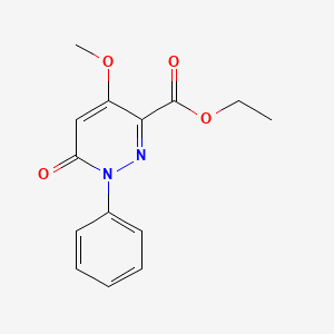 molecular formula C14H14N2O4 B2655172 Ethyl 4-methoxy-6-oxo-1-phenyl-1,6-dihydropyridazine-3-carboxylate CAS No. 899733-11-0