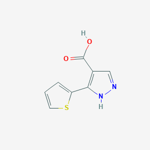 molecular formula C8H6N2O2S B2655173 5-Thien-2-YL-1H-pyrazole-4-carboxylic acid CAS No. 879996-80-2