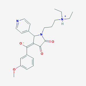 molecular formula C24H29N3O4 B265518 (E)-{1-[3-(diethylammonio)propyl]-4,5-dioxo-2-(pyridin-4-yl)pyrrolidin-3-ylidene}(3-methoxyphenyl)methanolate 