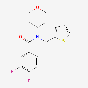3,4-difluoro-N-(tetrahydro-2H-pyran-4-yl)-N-(thiophen-2-ylmethyl)benzamide