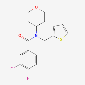 molecular formula C17H17F2NO2S B2655184 3,4-difluoro-N-(tetrahydro-2H-pyran-4-yl)-N-(thiophen-2-ylmethyl)benzamide CAS No. 1797305-16-8