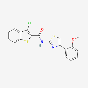 molecular formula C19H13ClN2O2S2 B2655189 3-chloro-N-[4-(2-methoxyphenyl)-1,3-thiazol-2-yl]-1-benzothiophene-2-carboxamide CAS No. 330202-02-3