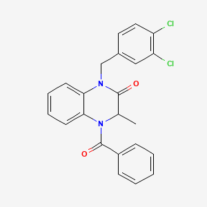 molecular formula C23H18Cl2N2O2 B2655190 4-benzoyl-1-[(3,4-dichlorophenyl)methyl]-3-methyl-3H-quinoxalin-2-one CAS No. 317822-17-6