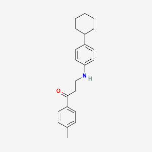molecular formula C22H27NO B2655191 3-(4-Cyclohexylanilino)-1-(4-methylphenyl)-1-propanone CAS No. 882748-72-3