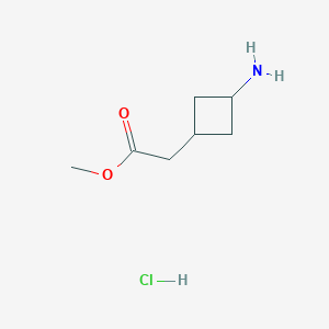 molecular formula C7H14ClNO2 B2655195 Methyl 2-(3-aminocyclobutyl)acetate hydrochloride CAS No. 2361594-95-6