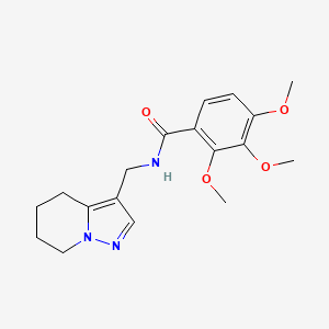 molecular formula C18H23N3O4 B2655196 2,3,4-trimethoxy-N-((4,5,6,7-tetrahydropyrazolo[1,5-a]pyridin-3-yl)methyl)benzamide CAS No. 2034546-70-6