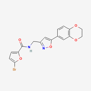 molecular formula C17H13BrN2O5 B2655197 5-bromo-N-((5-(2,3-dihydrobenzo[b][1,4]dioxin-6-yl)isoxazol-3-yl)methyl)furan-2-carboxamide CAS No. 1207060-01-2